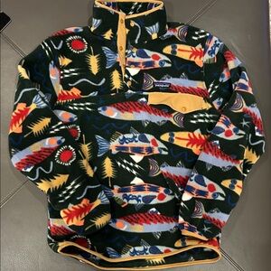 Patagonia Synchilla Multicolor Fish Patterned Fleece Pullover NWOT - size Small